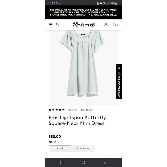 Madewell Light Gray Midi Dress - Picture 2 of 8